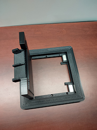 3D printed cover in the open position