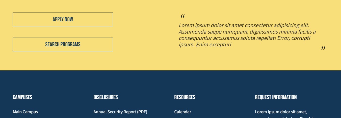 Screenshot showing example of Footer Banner