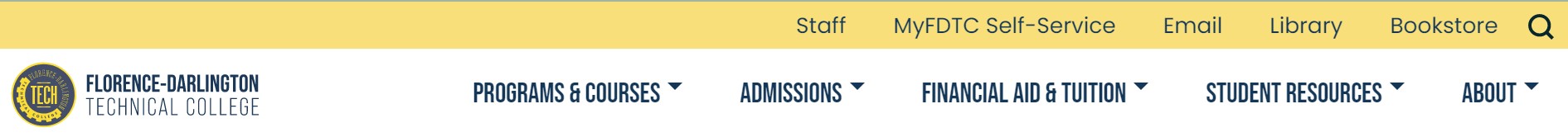 Screenshot showing example of the site header