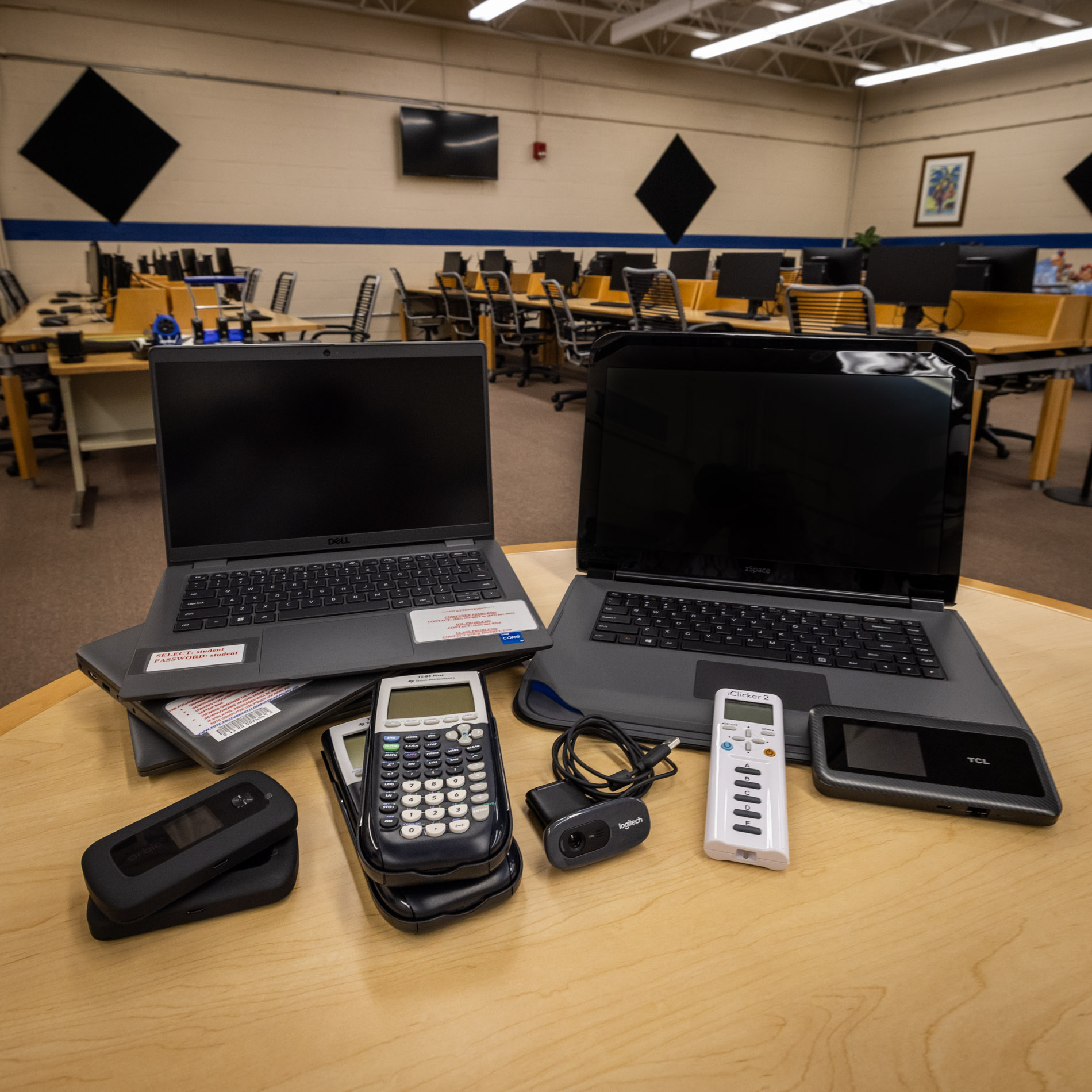 Library Equipment available for checkout.